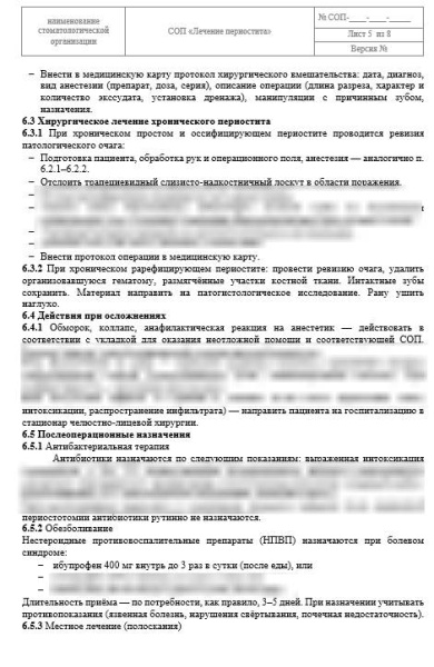 СОП «Лечение периостита»